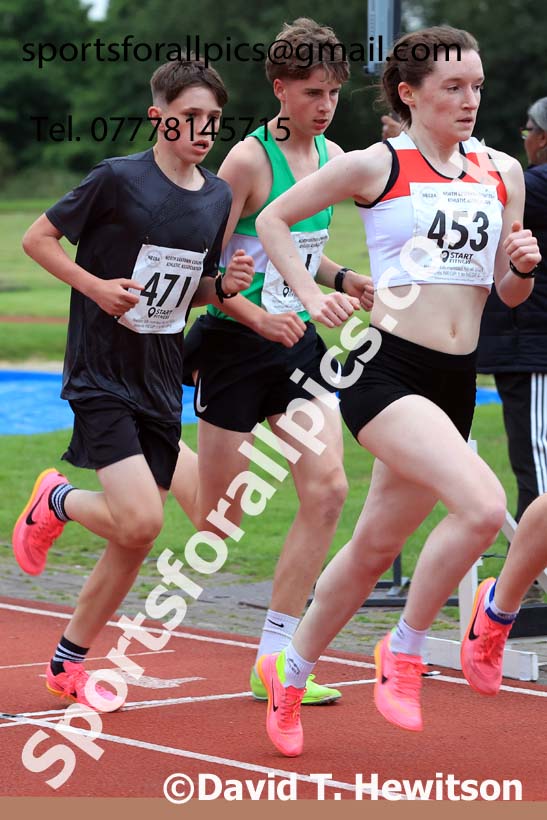 The 1500 metres, Wednesday, july 24th, 2024 NEGP 5, Monkton Stadium.  Photo: David T. Hewitson/Sports for All Pics